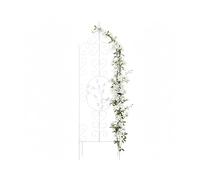Relaxdays Metal Trellis for Climbing Plants, Powder-Coated, Freestanding, White, 116 x 35 cm