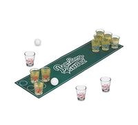 Relaxdays Mini Beer Pong, Party Drinking Game Set, 12 Shot Glasses, 2 Balls, H x W x D: 6 x 5 x 5 cm, Multicoloured