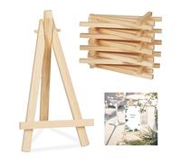 Relaxdays Mini Easel Set, 10 Pieces, Table Decoration for Parties, Weddings, Celebrations & Home, HxW: 15.5x8cm, Natural, Wood, 15.5 x 8 x 2 cm