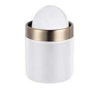 Relaxdays Mini Table Bin, Cosmetic Bin for Bathroom, White/Gold