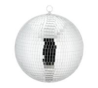 Relaxdays Mirror Ball, Ø 25 cm, Hanging Disco Sphere, with Metal Eyelet, for Parties, Reflective Light Effect, Silver