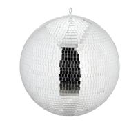 Relaxdays Mirror Ball, Ø 50 cm, Hanging Disco Sphere, with Metal Eyelet, for Parties, Reflective Light Effect, Silver