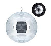 Relaxdays Mirror Ball, Large Ceiling Light, Party Decoration, Disco & New Year’s Eve, Shiny, Reflecting, Ø 30 cm, Silver