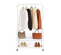 Relaxdays Mobile clothes rack with 2 shelves