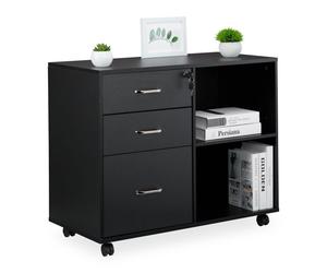 Relaxdays Mobile File Cabinet with 3 Drawers