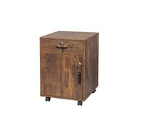 Relaxdays Mobile Pedestal with Lockable Drawers and Castors, 57x40x40 cm, Vintage Brown