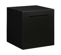 Relaxdays Money Box, Break to Open, Stainless Steel, 15 x 15 x 15 cm, Piggy Bank, Notes & Coins, Savings Cube, Black