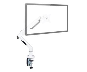 Relaxdays Monitor Arm, Table Screen Holder for Display, 17-36", VESA 75/100, Movable, Flexible, Rotatable, White, Aluminium