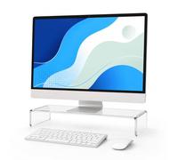 Relaxdays monitor stand, acrylic, ergonomic, transparent