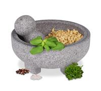 Relaxdays Mortar and Pestle Granite Round