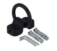 Relaxdays Mounted Bracket, Wall and Floor Anchor, Bike Mount, Fixed, 14mm Hook, Steel, Plastic, Motor, Storage, Black