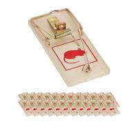 Relaxdays Mouse Trap, 25x Set, Classic, Rodent, Rat, Infestation, Extermination, Outdoor, Indoor, Metal, Wooden, Natural, Wood, 2 x 4.5 x 10 cm