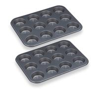 Relaxdays Muffin Tray for 12 Muffins, Set of 16