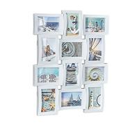 Relaxdays Multi-Photo Frame, Collage Frame for 12 Pictures, Photo Frame, HWD: 60.5 x 47.5 x 3.5 cm, White