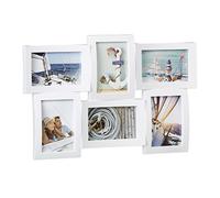Relaxdays Multiple Picture Frame, 6 Photo Collage Frame, 3D Hanging Frame, White
