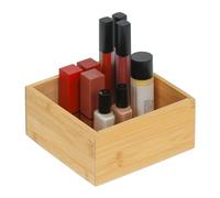 Relaxdays Bamboo Organization Box, Storage Organizer no Lid, HWD: 7x15x15 cm, for the Kitchen, Bathroom, Office, Natural