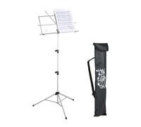 Relaxdays Music Sheet Stand, Foldable, HWD: 140 x 53 x 49 cm, Extendable, made of Metal, Guitar, Violin, Vocals, Silver, Iron, 30 x 26 x 9.5 cm