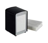 Relaxdays 10025508_46, Black Napkin Dispenser Retro, Small Paper Serviettes, for Cafe, Bistro etc, HWD: 15x9.5x11, Steel