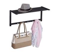 Relaxdays Narrow Black Coat Rack with Shelf