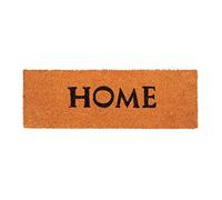 Relaxdays Narrow Coir Doormat "HOME" Print Anti-Slip Rubber PVC Underside Long Welcome Mat for the Balcony, Patio, Hallway, etc 1.5 x 75 x 25 cm, Orange