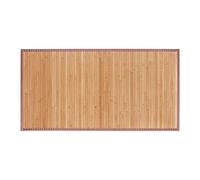 Relaxdays Natural Bamboo Bath Mat, Moisture-Resistant, Textile Border, Bathtub Rug, 61 x 122 cm