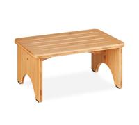 Relaxdays Footstool Bamboo, up to 100 kg, Stable Step Stool, HWD: 17.5 x 39 x 25 cm, Children's Bathroom Stand, Natural