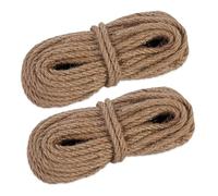 Relaxdays Natural Rope, 2X Set, Jute, Plant, Twine, Handicraft, Garden Decorations, Hessian Thread, 8mm Thick, 20m Long, 15 x 20 x 9 cm