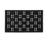 Relaxdays Natural Rubber Grid Doormat, 45 x 75 cm, Door Mat Inside & Outside, Non-Slip Bottom, with Studs, Black, 45x75cm