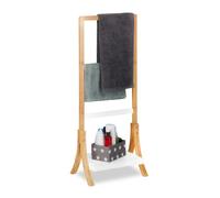 Relaxdays Natural/White Bamboo White Towel Rack