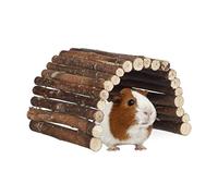 Relaxdays Natural Wooden Small Animal Rodent Tunnel Tube, Flexible, Schima, HWD 2x29x17 cm, Wood, 2 x 29 x 17 cm