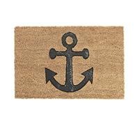 Relaxdays Nautical Anchor Doormat Coir, 40 x 60 cm, Door Mat Inside & Outside, Non-Slip, Rectangular, Coir/Black
