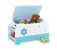 Relaxdays Nautical Toy Chest with Book Shelves