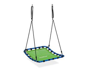 Relaxdays Nest Swing, Rectangular, Kids & Adults, Max. Load 100 kg, Height Adjustable, WxD 76 x 103 cm, Garden, Green