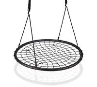 Relaxdays Nest Swing with Net, Ø120cm, Garden Swing for Children & Adults, For up to 150 kg, Adjustable, Black