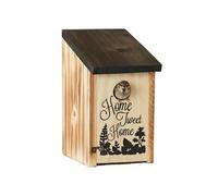 Relaxdays Nesting Box, Small Birds, Home Tweet Home Print, Wooden, Hanging, Decor, HxWxD: 21.5 x 12 x 15.2 cm, Red-Green