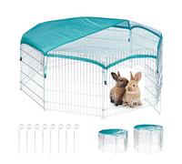 Relaxdays Net Cover, Rabbit, Guinea Pigs, Outdoor, Run HBT 60.5 x 160 x 160 cm, Silver, 1 item