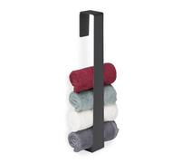 Relaxdays No Drilling Towel Rail in Black