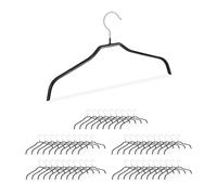 Relaxdays Non-Slip Coat Hanger Set Black