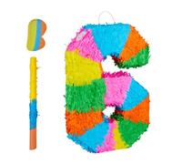Relaxdays Number piñata with stick and mask