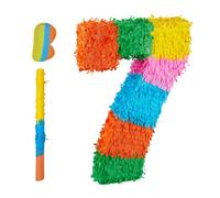 Relaxdays Number piñata with stick and mask