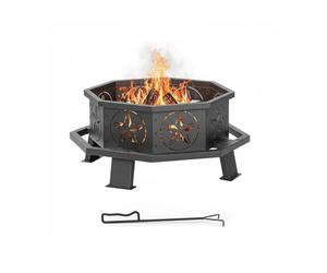 Relaxdays Octagonal fire bowl with stars