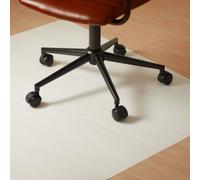 Relaxdays Office Chair Mat 150 x 120 cm, Scratch-Proof Protective PE Floor Mat, Insulating, Anti Slip, White