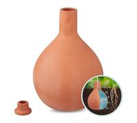 Relaxdays Olla, 3.5 l, Ceramic Pot, Root-Zone Irrigation, for Raised Bed & Greenhouse, Reduced Water Loss, Terracotta, 29 x 20 x 20 cm