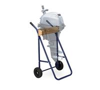Relaxdays Outboard Motor Stand, Storage, Transport, Trolley, Short, Long, Shaft, Bracket, Load Capacity 100kg, Dark Blue, Steel, 103x64x51cm