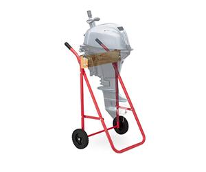 Relaxdays Outboard Motor Stand, Storage, Trolley, Short, Long, Shaft, Bracket, Capacity 100kg, Steel, Transport, Red, 103 x 64 x 51