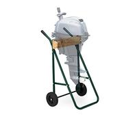 Relaxdays Outboard Motor Stand, Transport Trolley, Long, Short Shaft, Wagon, Bracket, Load Capacity 100kg, Dark Green