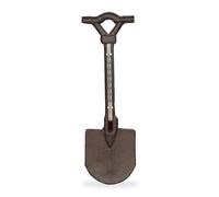 Relaxdays Thermometer, Spade, Outdoor, Garden, Read Temperature, Wall Ornament, Decor, HxW: 30 x 9 cm, Brown, Cast iron, 30 x 9 x 1.5 cm