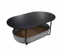 Relaxdays Oval coffee table with basket