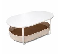 Relaxdays Oval coffee table with basket