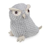 Relaxdays owl door stop, decorative door wedge, doorstopper for the floor, sand filling, flexible stopper, grey